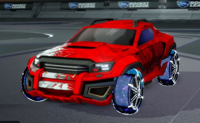 Rocket league Jackal Crimson design with Jak'd: Obverse,Stride Tide