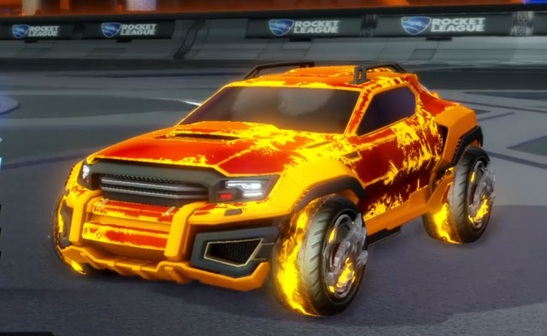 Rocket league Jackal Orange design with Draco,Fire God