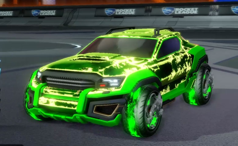 Rocket league Jackal Forest Green design with Draco,Fire God