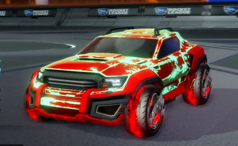 Rocket league Jackal Crimson design with Draco,Fire God