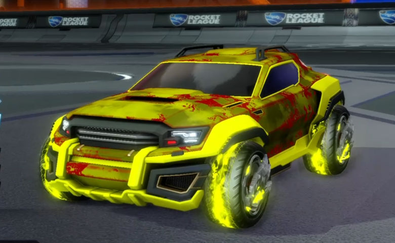 Rocket league Jackal Saffron design with Draco,Fire God