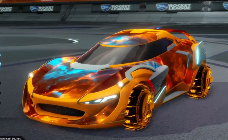 Rocket league Nexus SC Orange design with Enjin: Roasted,Interstellar