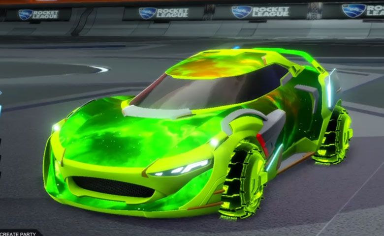 Rocket league Nexus SC Lime design with Enjin: Roasted,Interstellar