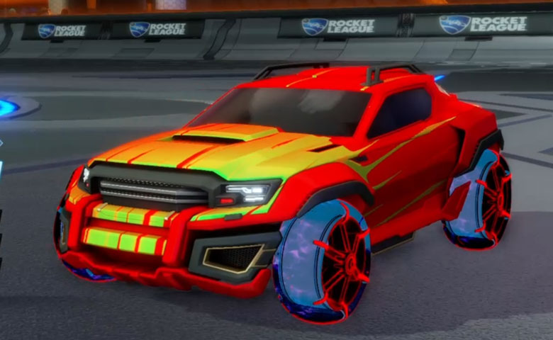 Rocket league Jackal Crimson design with Jak'd: Obverse,Wet Paint