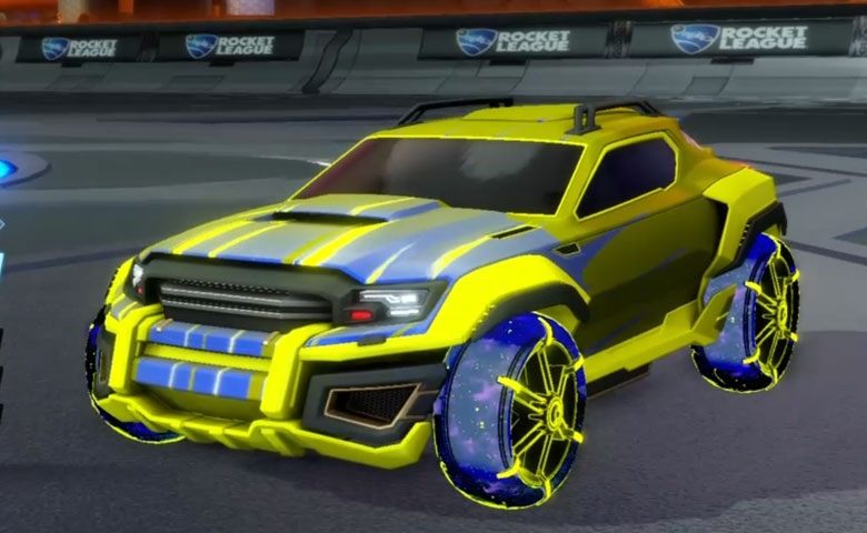 Rocket league Jackal Saffron design with Jak'd: Obverse,Wet Paint