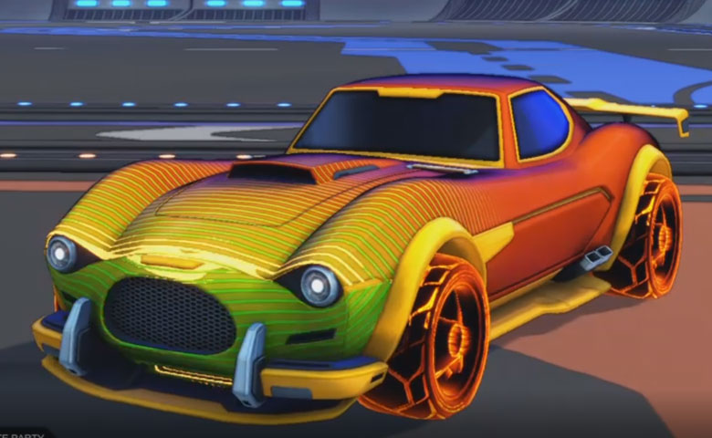 Rocket league Mamba Orange design with Troika:Roasted,Future Shock