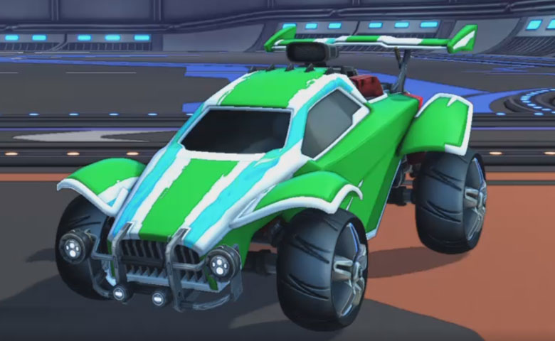 Rocket league Octane Titanium White design with E-Zeke,Flame-Lane