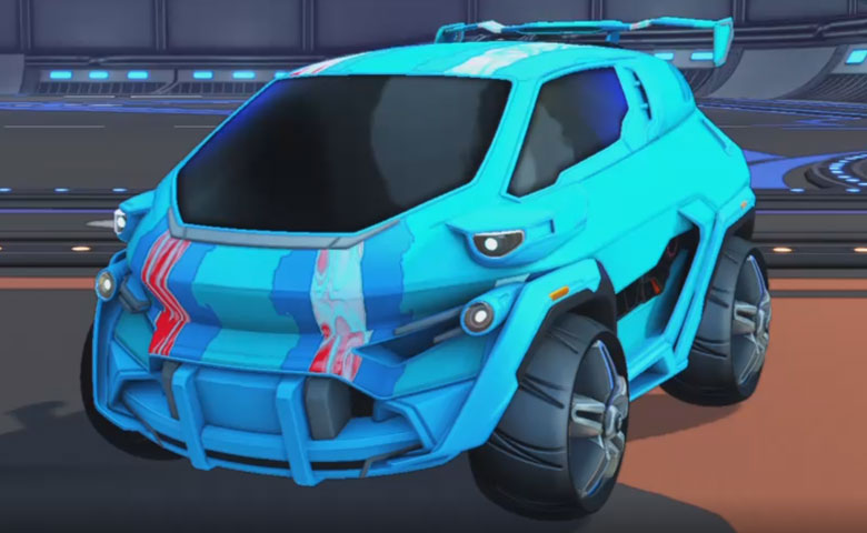 Rocket league Nomad GXT Sky Blue design with E-Zeke,Flame-Lane