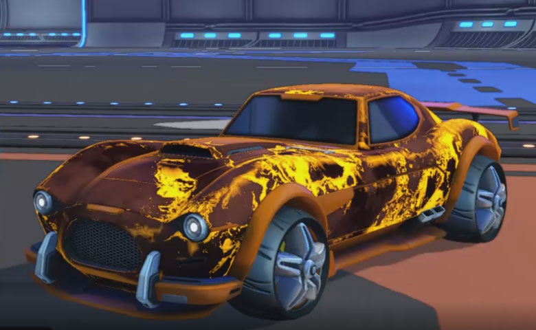 Rocket league Mamba Burnt Sienna design with E-Zeke,Fire God