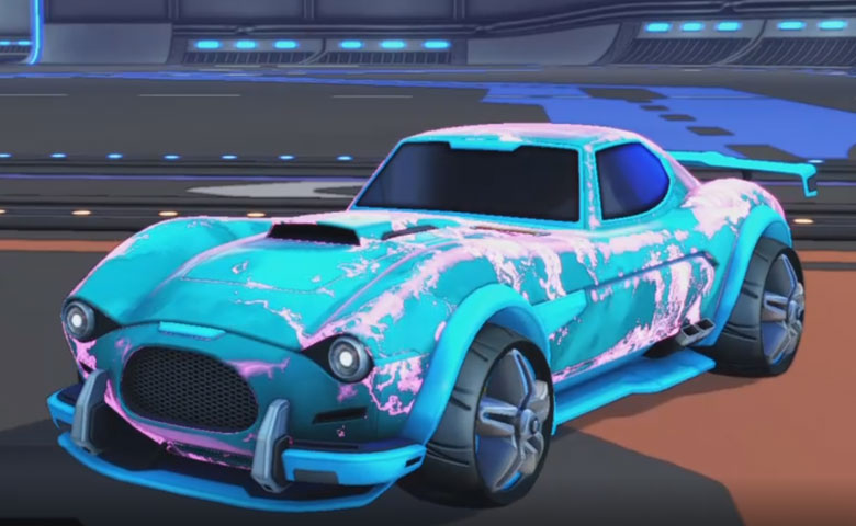 Rocket league Mamba Sky Blue design with E-Zeke,Fire God