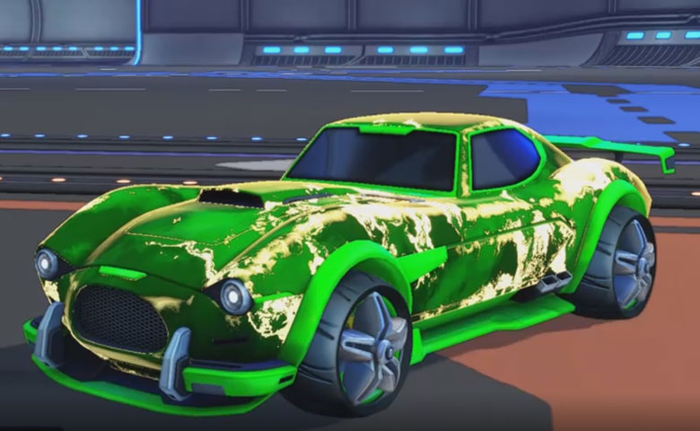 Rocket league Mamba Forest Green design with E-Zeke,Fire God