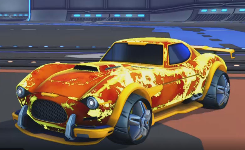 Rocket league Mamba Orange design with E-Zeke,Fire God