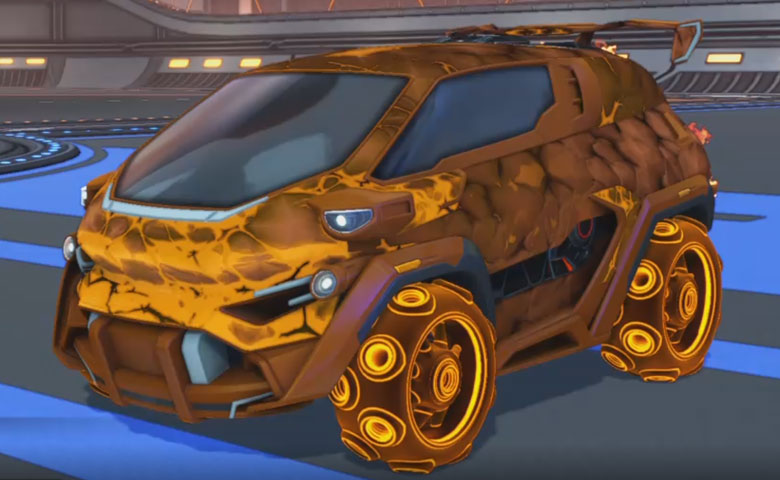 Rocket league Nomad GXT Burnt Sienna design with Pulpo:Infinite,Chameleon