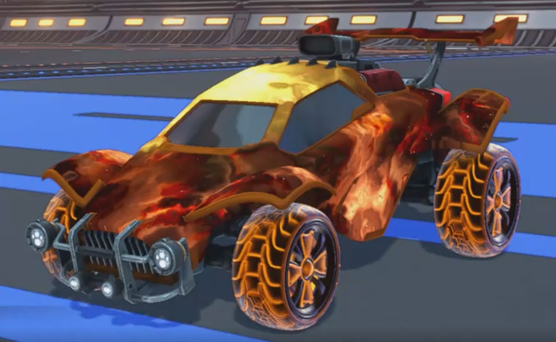 Rocket league Octane Burnt Sienna design with Rival:Infinite,Interstellar