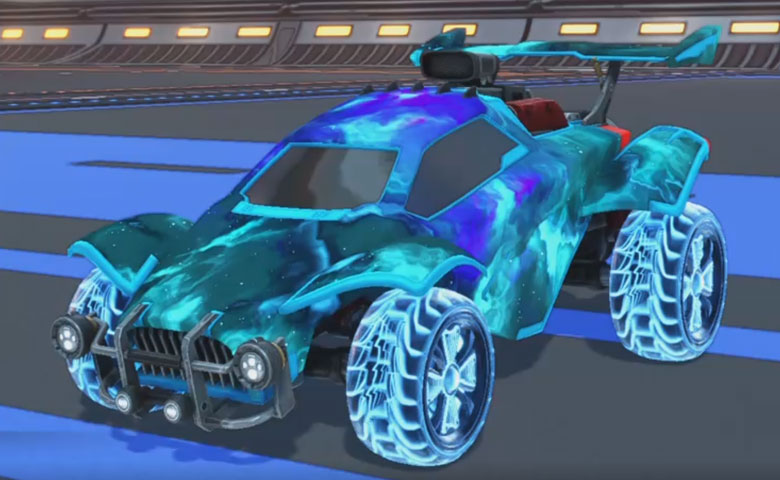 Rocket league Octane Sky Blue design with Rival:Infinite,Interstellar