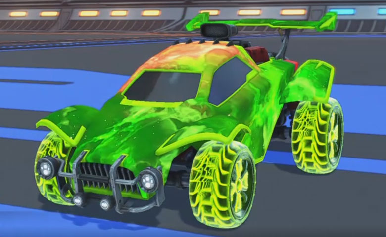 Rocket league Octane Lime design with Rival:Infinite,Interstellar