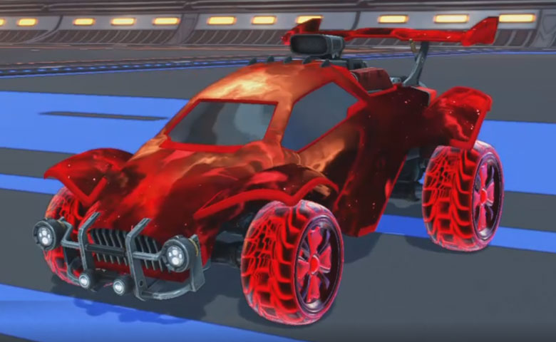 Rocket league Octane Crimson design with Rival:Infinite,Interstellar