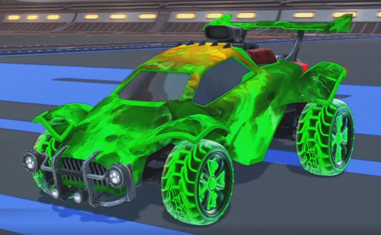 Rocket league Octane Forest Green design with Rival:Infinite,Interstellar