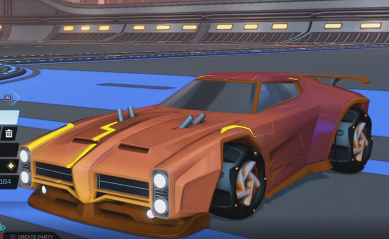 Rocket league Dominus Burnt Sienna design with Twirlwind,Mainframe