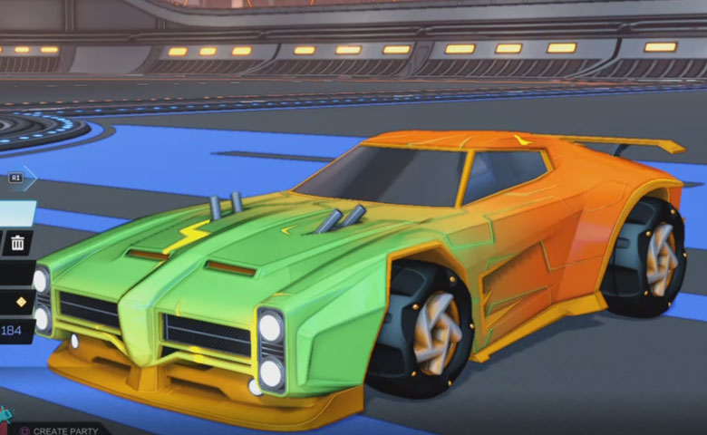 Rocket league Dominus Orange design with Twirlwind,Mainframe