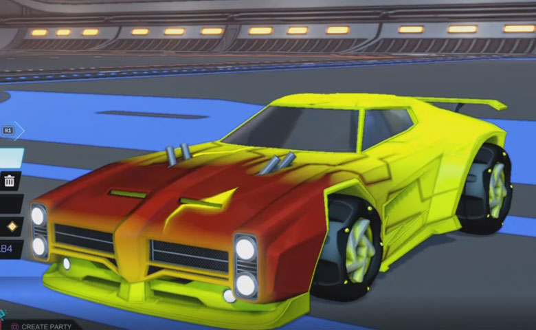 Rocket league Dominus Saffron design with Twirlwind,Mainframe