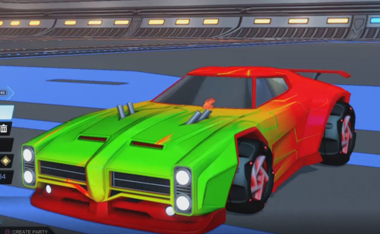 Rocket league Dominus Crimson design with Twirlwind,Mainframe