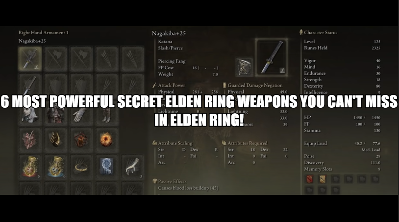 Elden ring weapons
