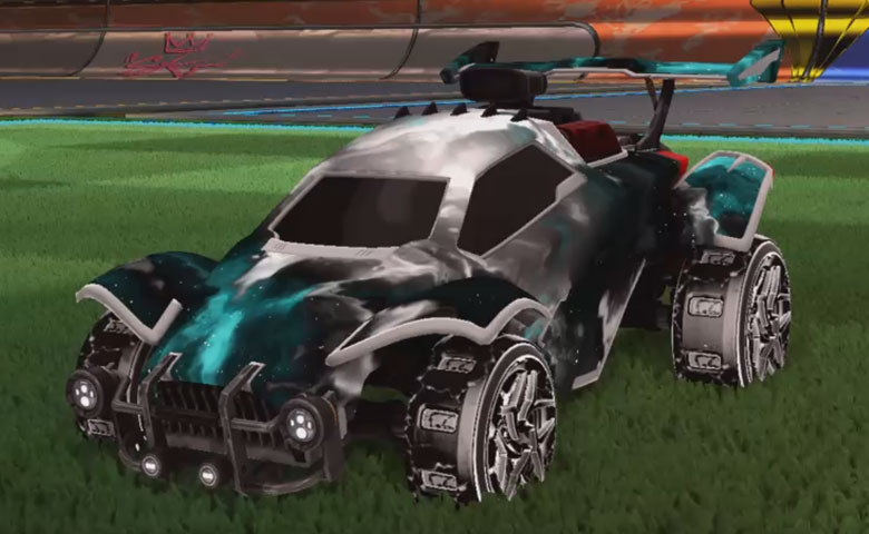 Rocket league Octane Titanium White design with Halcyon:Revolved,Interstelllar