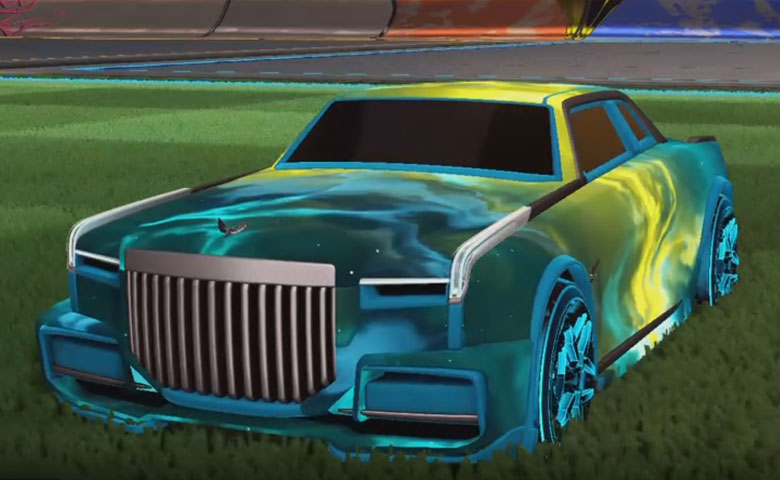 Rocket league Maestro Sky Blue design with Halcyon:Revolved,Interstelllar