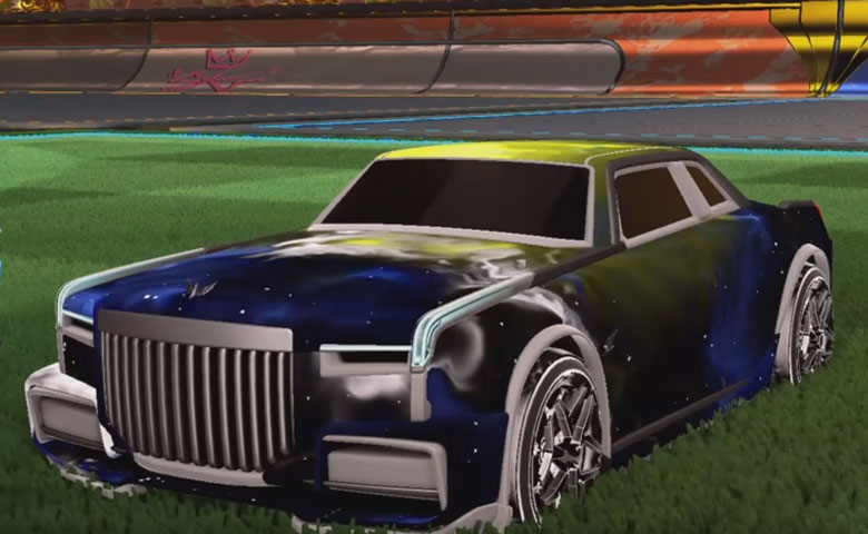 Rocket league Maestro Titanium White design with Halcyon:Revolved,Interstelllar