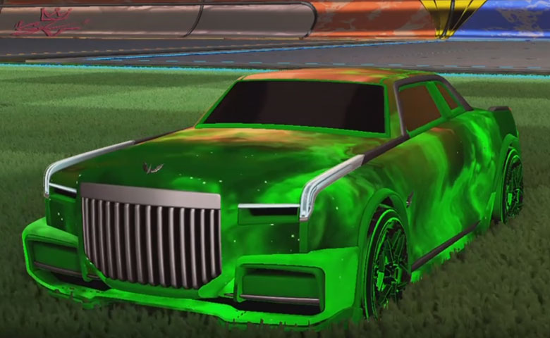 Rocket league Maestro Forest Green design with Halcyon:Revolved,Interstelllar