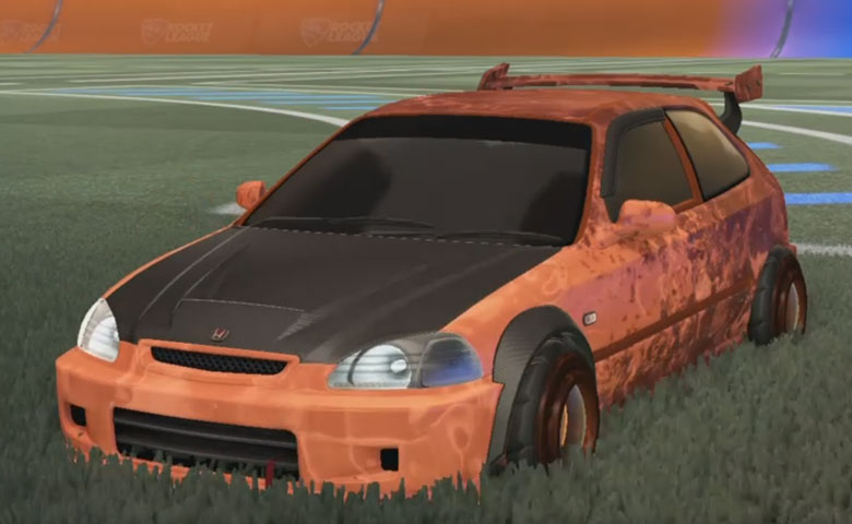 Rocket league Honda Civic Type R-LE Burnt Sienna design with Founder,Dissolver