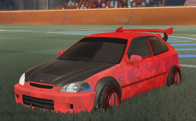 Rocket league Honda Civic Type R-LE Crimson design with Founder,Dissolver