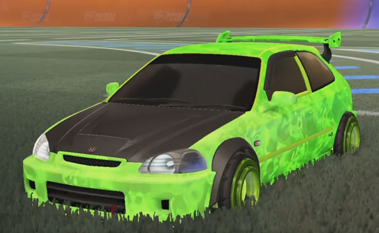 Rocket league Honda Civic Type R-LE Lime design with Founder,Dissolver