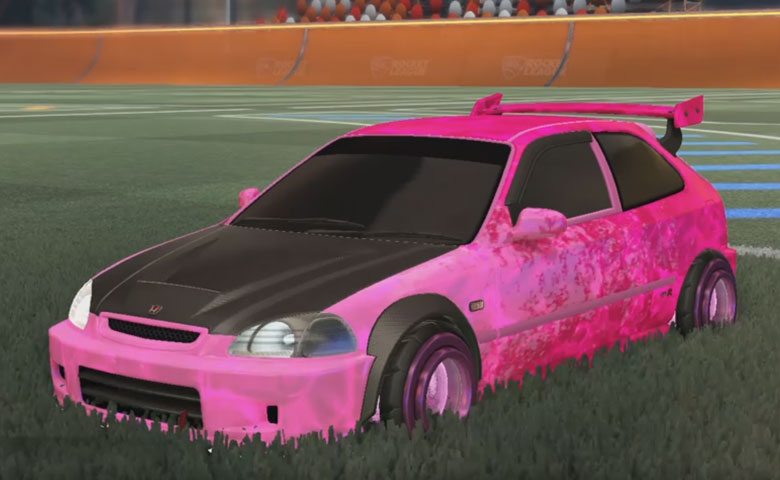 Rocket league Honda Civic Type R-LE Pink design with Founder,Dissolver