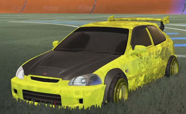 Rocket league Honda Civic Type R-LE Saffron design with Founder,Dissolver