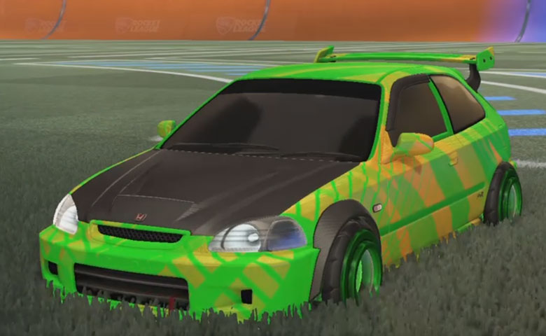 Rocket league Honda Civic Type R-LE Forest Green design with Founder,20XX