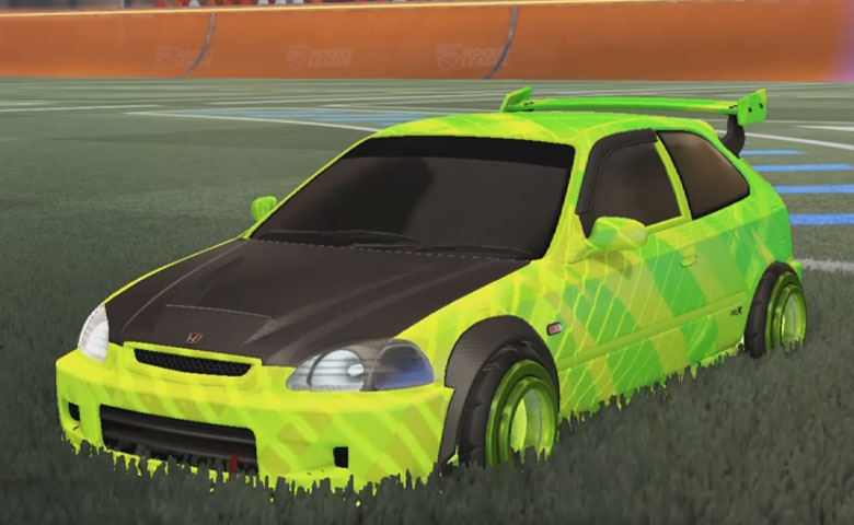 Rocket league Honda Civic Type R-LE Lime design with Founder,20XX