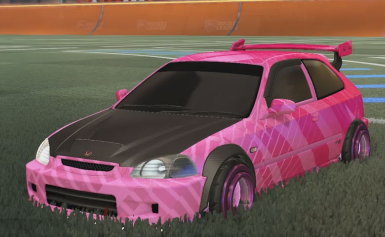Rocket league Honda Civic Type R-LE Pink design with Founder,20XX