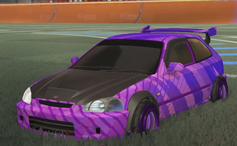 Rocket league Honda Civic Type R-LE Purple design with Founder,20XX