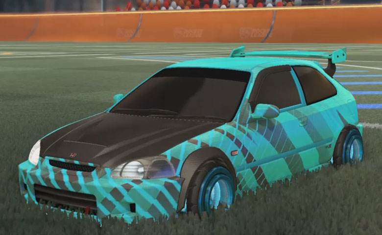 Rocket league Honda Civic Type R-LE Sky Blue design with Founder,20XX