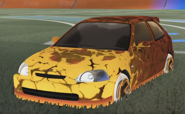 Rocket league Honda Civic Type R Burnt Sienna design with Maz:Hologrphic,Chanmeleon