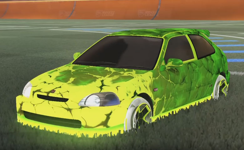 Rocket league Honda Civic Type R Lime design with Maz:Hologrphic,Chanmeleon