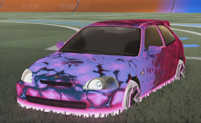 Rocket league Honda Civic Type R Pink design with Maz:Hologrphic,Chanmeleon