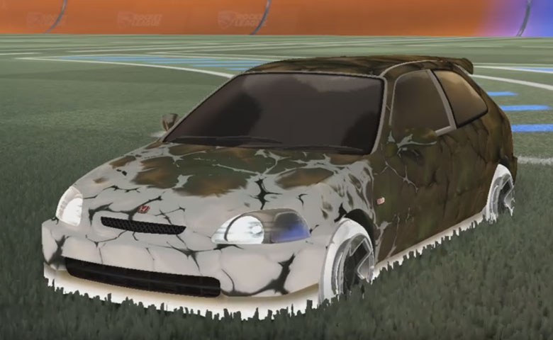 Rocket league Honda Civic Type R Grey design with Maz:Hologrphic,Chanmeleon