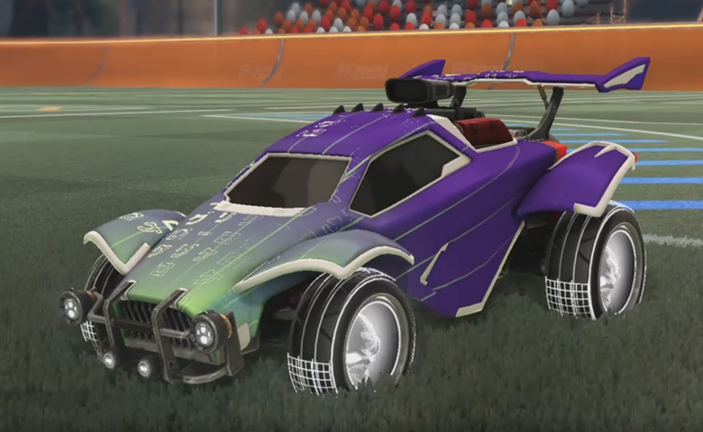 Rocket league Octane Titanium White design with Troublemaker IV,Kana