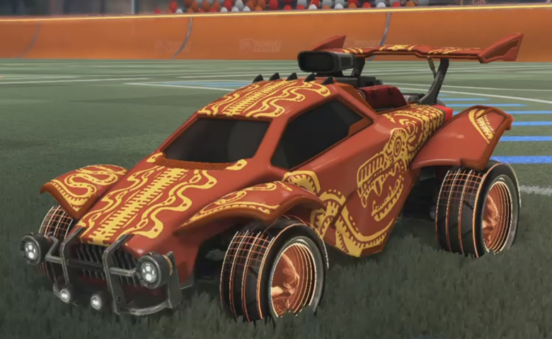 Rocket league Octane Burnt Sienna design with Troublemaker IV,Quetzalcoatl