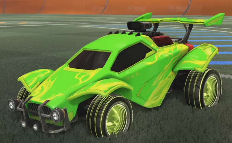 Rocket league Octane Lime design with Troublemaker IV,Gale-Fire