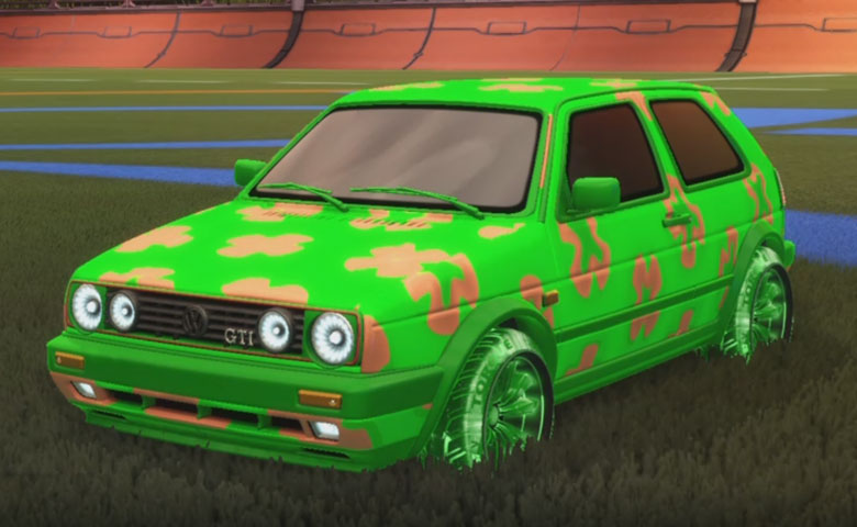 Rocket league Volkswagen Golf GTI Forest Green design with Torque TX:Inverted,Xtra