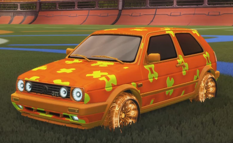 Rocket league Volkswagen Golf GTI Orange design with Torque TX:Inverted,Xtra